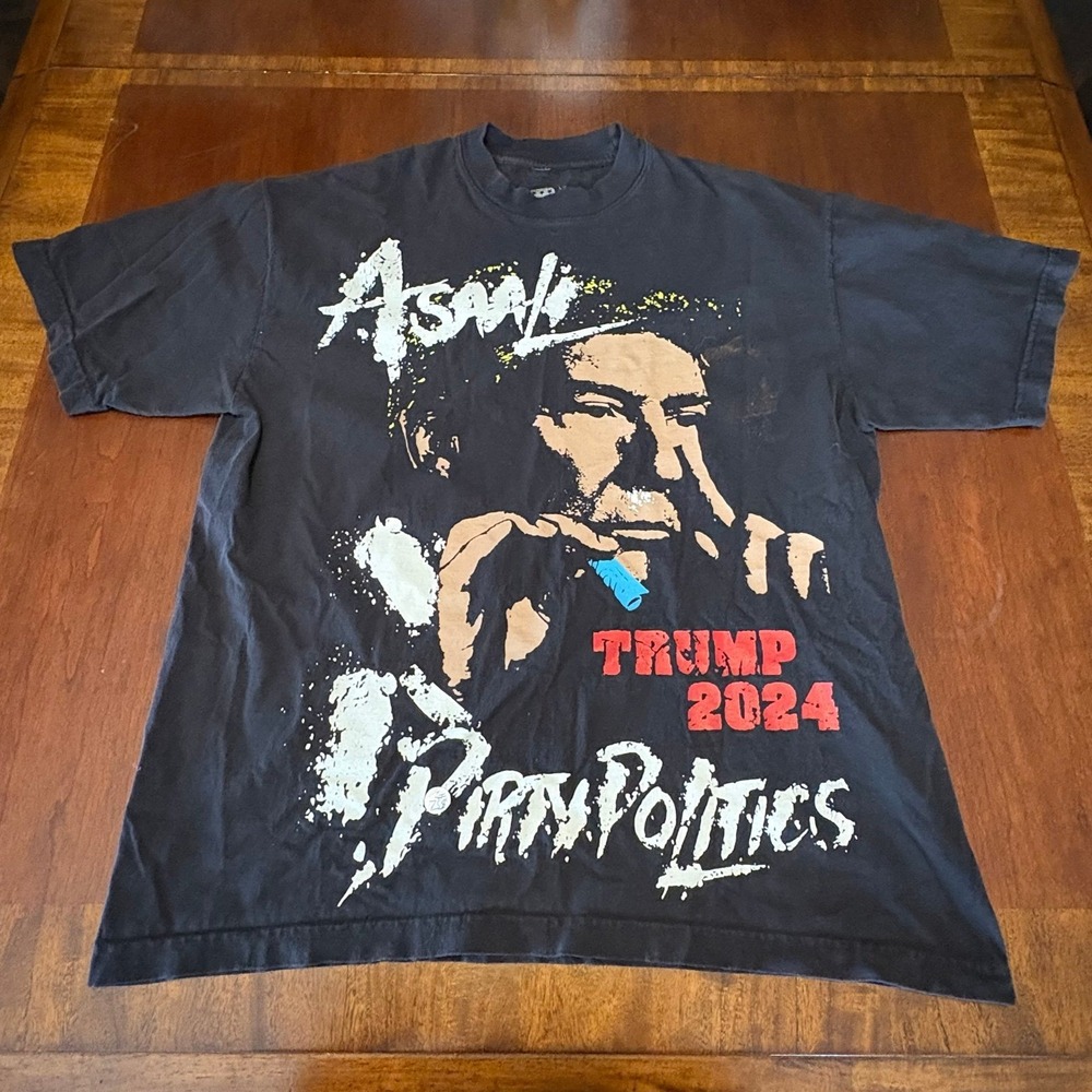 Dirty Politics Trump 2024 Assault Graphic T Shirt‎ Political Streetwear Tee